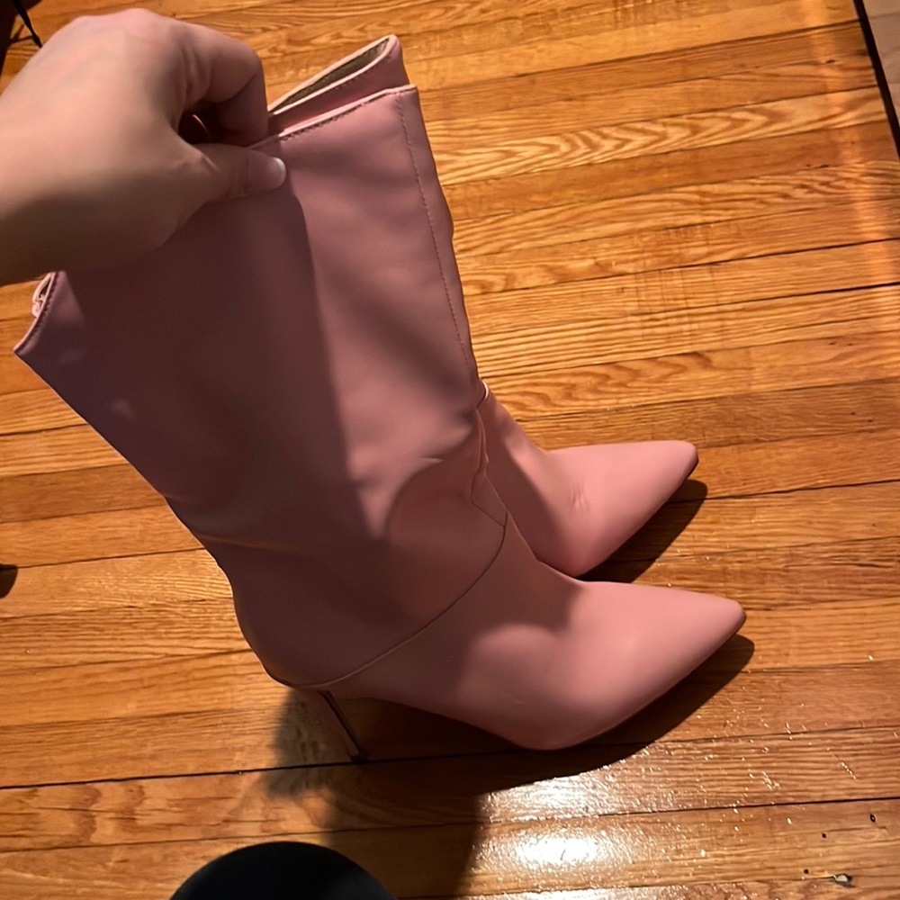 Pink slouch half boot